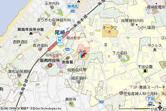 尾崎店付近の地図
